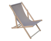ROYOKAMP Leżak plażowy turystyczny drewniany classic szary - 1048578 - zdjęcie 1