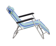 Nils Camp Niebieski składany leżak plażowy + poduszka - 1047674 - zdjęcie 3