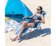 Nils Camp Niebieski składany leżak plażowy + poduszka - 1047674 - zdjęcie 17