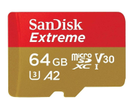SanDisk 64GB microSDXC Extreme 170MB/s A2 C10 V30 UHS-I U3