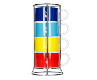 Bialetti Color - Zestaw 4 filiżanek do cappuccino na stojaku - 1062031 - zdjęcie 1