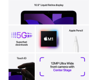 Apple iPad Air 10,9" 5gen 64GB 5G Purple - 730572 - zdjęcie 7