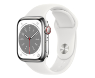 Apple Watch 8 41/Silver Steel/White Sport LTE - 1070972 - zdjęcie 1