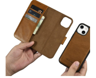 iCarer Wallet Case Oil Wax do iPhone 14 Plus (Anti-RFID) brązowy - 1201109 - zdjęcie 5