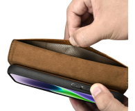 iCarer Wallet Case Oil Wax do iPhone 14 Plus (Anti-RFID) brązowy - 1201109 - zdjęcie 7