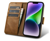 iCarer Wallet Case Oil Wax do iPhone 14 Plus (Anti-RFID) brązowy - 1201109 - zdjęcie 3