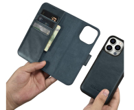 iCarer Wallet Case Oil Wax do iPhone 14 Pro (Anti-RFID) niebieski - 1201117 - zdjęcie 3