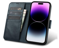 iCarer Wallet Case Oil Wax do iPhone 14 Pro (Anti-RFID) niebieski - 1201117 - zdjęcie 2