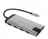 Verbatim USB-C - 3x USB 3.0, USB-C 3.1, HDMI 4K, RJ45, SD/micro SD - 1192938 - zdjęcie 1