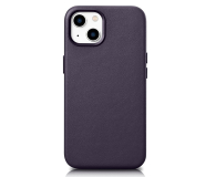 iCarer Leather Case do iPhone 14 Plus (MagSafe) fioletowy - 1201181 - zdjęcie 1