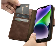 iCarer Wallet Case Oil Wax do iPhone 14 Plus (anti-RFID) brązowy - 1201152 - zdjęcie 8