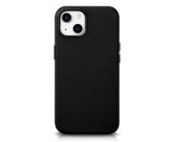 iCarer Litchi Premium Leather Case do iPhone 14 (MagSafe) czarny - 1201083 - zdjęcie 1