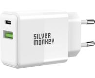 Silver Monkey Ładowarka sieciowa 20W USB-C PD, USB-A QC - 603413 - zdjęcie 3