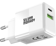 Silver Monkey Ładowarka sieciowa 20W USB-C PD, USB-A QC - 603413 - zdjęcie 4