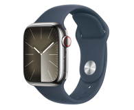 Apple Watch 9 41/Silver Steel/Storm Blue Sport Band M/L LTE - 1180439 - zdjęcie 1