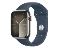 Apple Watch 9 45/Silver Steel/Storm Blue Sport Band S/M LTE - 1180288 - zdjęcie 1