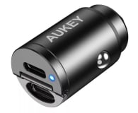 Aukey Ładowarka samochodowa 2x USB-C PD 30W - 1220041 - zdjęcie 1