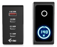 i-tec 140W Intelligent Multiport USB Charger USB-C USB-A LCD 1,5m - 1538055 - zdjęcie 3