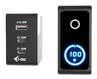 i-tec 100W Intelligent Multiport USB Charger USB-C USB-A LCD 1,5m - 1538054 - zdjęcie 3