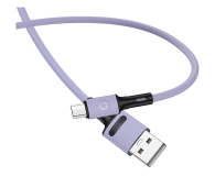 USAMS Kabel U52 microUSB 2A Fast Charge 1m purpurowy SJ435USB04 - 1569006 - zdjęcie 1