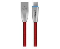 USAMS Kabel pleciony U-Light USB-C czerwony - 1569149 - zdjęcie 1