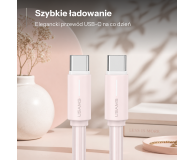 USAMS Kabel USB-C/USB-C 1m SJ73460W różowy - 1569152 - zdjęcie 2