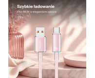 USAMS Kabel US-SJ658 6A USB-A do USB-C 1,2m różowy - 1569089 - zdjęcie 2