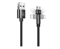 USAMS Kabel pleciony obrotowy U60 2A microUSB czarny - 1569082 - zdjęcie 1