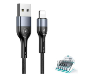 USAMS Kabel pleciony U55 2A lightning czarny - 1569142 - zdjęcie 1
