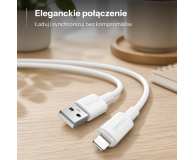 USAMS Kabel U90 2,4A USB-A do Lightning biały - 1569135 - zdjęcie 2