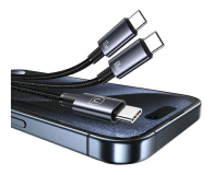 USAMS Kabel 2w1 2xUSB-C 72W 1,2m Aluminum - 1569153 - zdjęcie 3