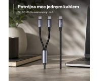 USAMS Kabel 2w1 2xUSB-C 72W 1,2m Aluminum - 1569153 - zdjęcie 2