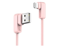 USAMS Kabel kątowy U-flow Lightning 1,2m 2A różowy - 1569092 - zdjęcie 1