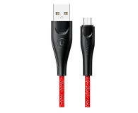 USAMS Kabel pleciony U41 microUSB 1m 2A czerwony - 1569115 - zdjęcie 1