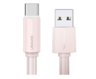 USAMS Kabel USB-C 3A YU Series 1mUSB-C/USB-A różowy - 1569085 - zdjęcie 1