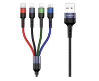 USAMS Kabel pleciony U26 4w1 0,35m 2A (2xlight/microUSB/C) - 1569041 - zdjęcie 1