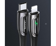 USAMS Kabel pleciony C/Lightning Smart Power-off 20W 1,2m czarny - 1568998 - zdjęcie 7