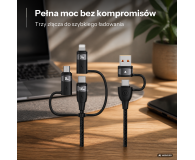 USAMS Kabel 2xC/USB/Micro-USB/Lightning 6w1 1,2m 100W PD czarny - 1568995 - zdjęcie 2