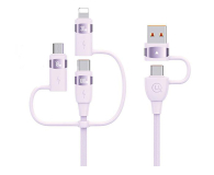 USAMS Kabel 2xUSB-C/USB/Micro-USB/Lightning 6w1 1,2m 100W fiolet - 1568997 - zdjęcie 1