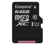 Kingston 64GB microSDXC Class10 zapis 10MB/s odczyt 45MB/s - 263201 - zdjęcie 1